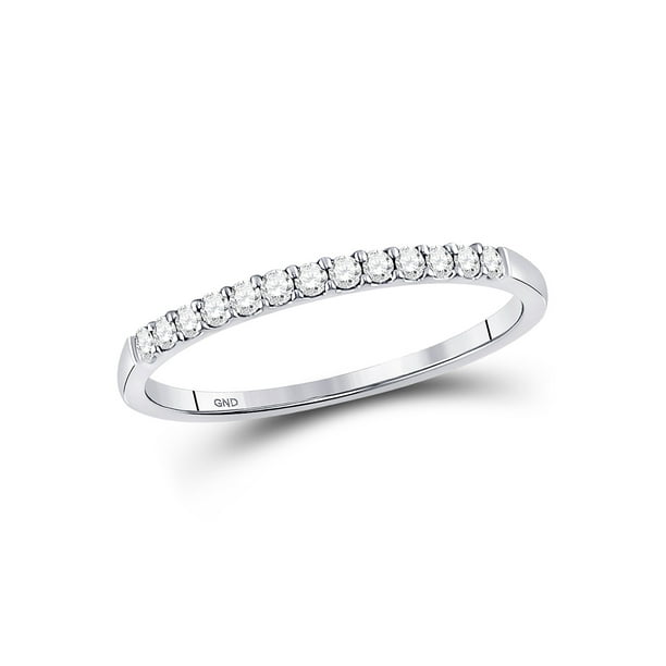 1/6 cttw Pave Diamond Wedding Band in 10K White Gold